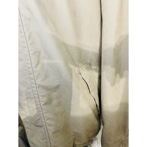 Men’s Vintage Tan Nautica Jacket SzXL Zip Front With Pockets Hidden Hood - Picture 7 of 16